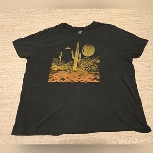 Ladies Mighty Fine Black Short Sleeve T Shirt Size 3X Desert Scene